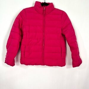 Children’s Place Hot Pink Puffer Coat Jacket side pockets Sz Large 10/12 Girls